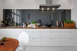 Kitchen white marble and wood photo