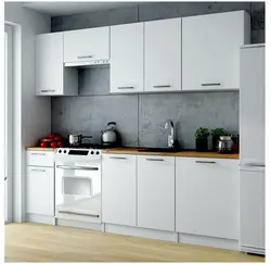 Kitchen with black handles and brackets photo