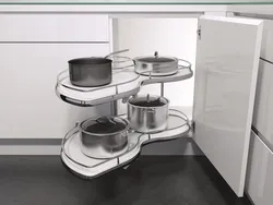 Carousel in the corner kitchen cabinet photo