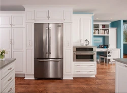 Refrigerator in the closet in the living room photo