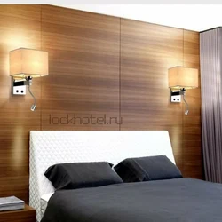 Sconce in the bedroom with a switch photo