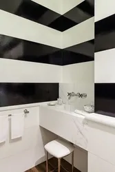 Black panels in the bathroom photo