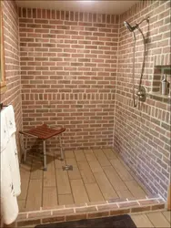 Brick Shower In The Bathroom Photo