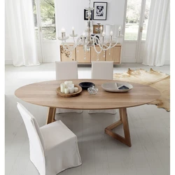 Round wood tables for the kitchen photo