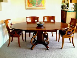 Round wood tables for the kitchen photo