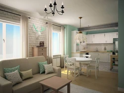 Two-room apartment with a large kitchen photo