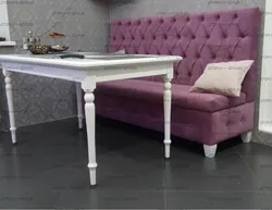 Sofa with legs in the kitchen photo