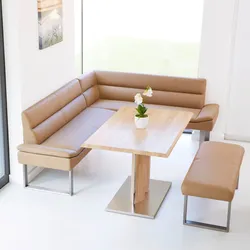 Sofa with legs in the kitchen photo