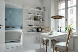 Cabinet above the table in the kitchen photo