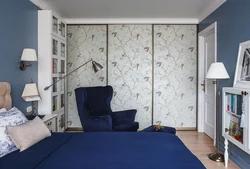 Wardrobes And Wallpaper In The Bedroom Photo