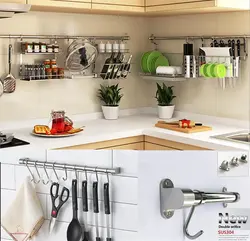 Mətbəx fotoşəkili üçün boru üzərində rəflər