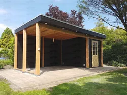 Summer kitchen with pitched roof photo