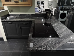 Photo of black artificial stone in the kitchen