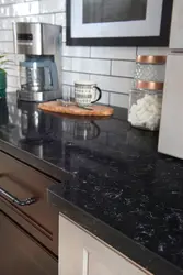 Photo of black artificial stone in the kitchen