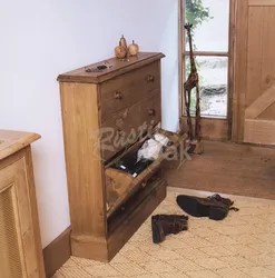 Bedside table in the hallway made of wood photo