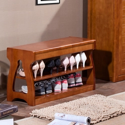 Bedside table in the hallway made of wood photo