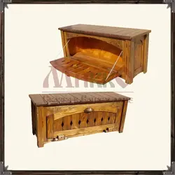 Bedside table in the hallway made of wood photo