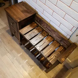 Bedside Table In The Hallway Made Of Wood Photo
