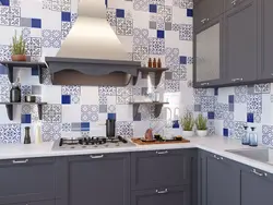 Плитка для кухни синего цвета фото
