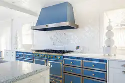 Blue kitchen tiles photo
