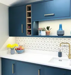 Blue kitchen tiles photo