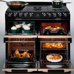 Electric stove with oven in the kitchen photo