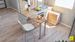 Kitchen with built-in table design photo