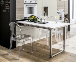 Kitchen with built-in table design photo