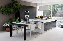 Kitchen with built-in table design photo