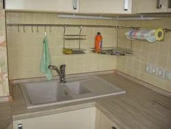 Kitchens with a chimney at the sink photo