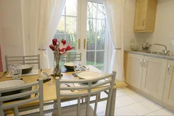 Kitchen With French Window Design Photo