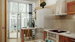 Кухня з французскім акном дызайн фота