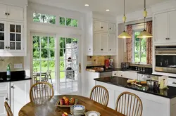 Kitchen with French window design photo