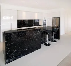 Black Marble In The Kitchen Interior Photo