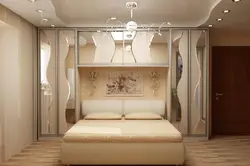 Bedroom built-in furniture with bed photo