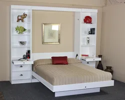 Bedroom built-in furniture with bed photo