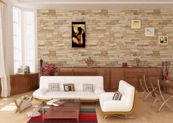 Bathtub with stone panels photo