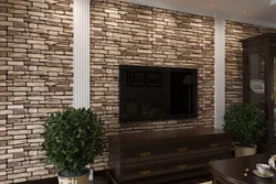 Bathtub with stone panels photo