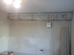 Plasterboard hood for kitchen photo