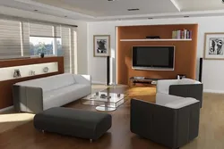 Nightstand Аз Ҷониби Диван Дар Меҳмонхона Акс