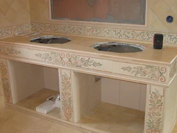Bathroom Cabinet Made Of Tiles Photo