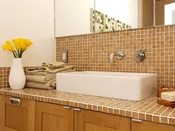 Bathroom Cabinet Made Of Tiles Photo