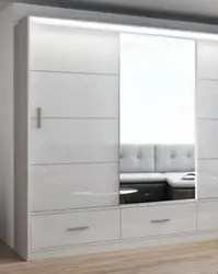 Qonaq Otağı Fotoşəkili Üçün Ağ Parlaq Şkaf