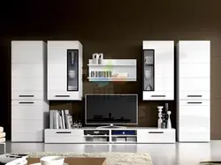 White gloss cabinet for living room photo