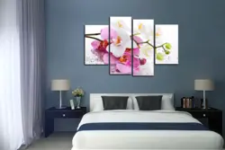 Yataq otağının interyerindəki modul rəsm fotoşəkilləri