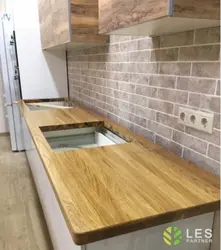 Столешница из ясеня на кухню фото