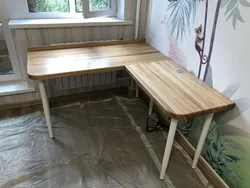 Столешница из ясеня на кухню фото