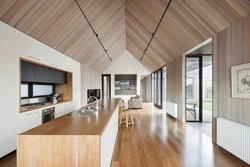 Timber on the ceiling in the kitchen photo