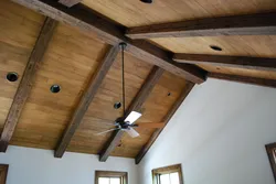 Timber on the ceiling in the kitchen photo