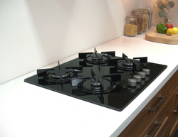 Black gas hob in the kitchen photo